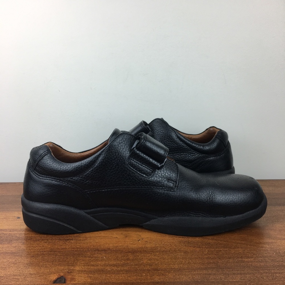 Dr. Comfort William Black Leather Adjustable Diabetic Shoes Hook Look Men’s 14W. - Picture 10 of 12